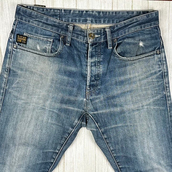 G Star Raw 'Yield Slim' Mens Distressed Jeans -Size 34