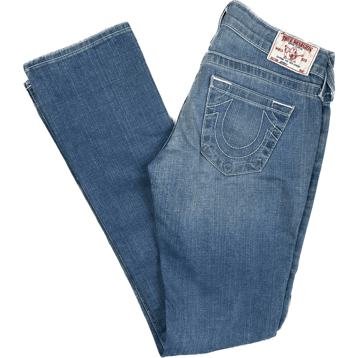 True Religion 'Johnny' Low Rise Straight Leg Jeans- Size 26 - Jean Pool