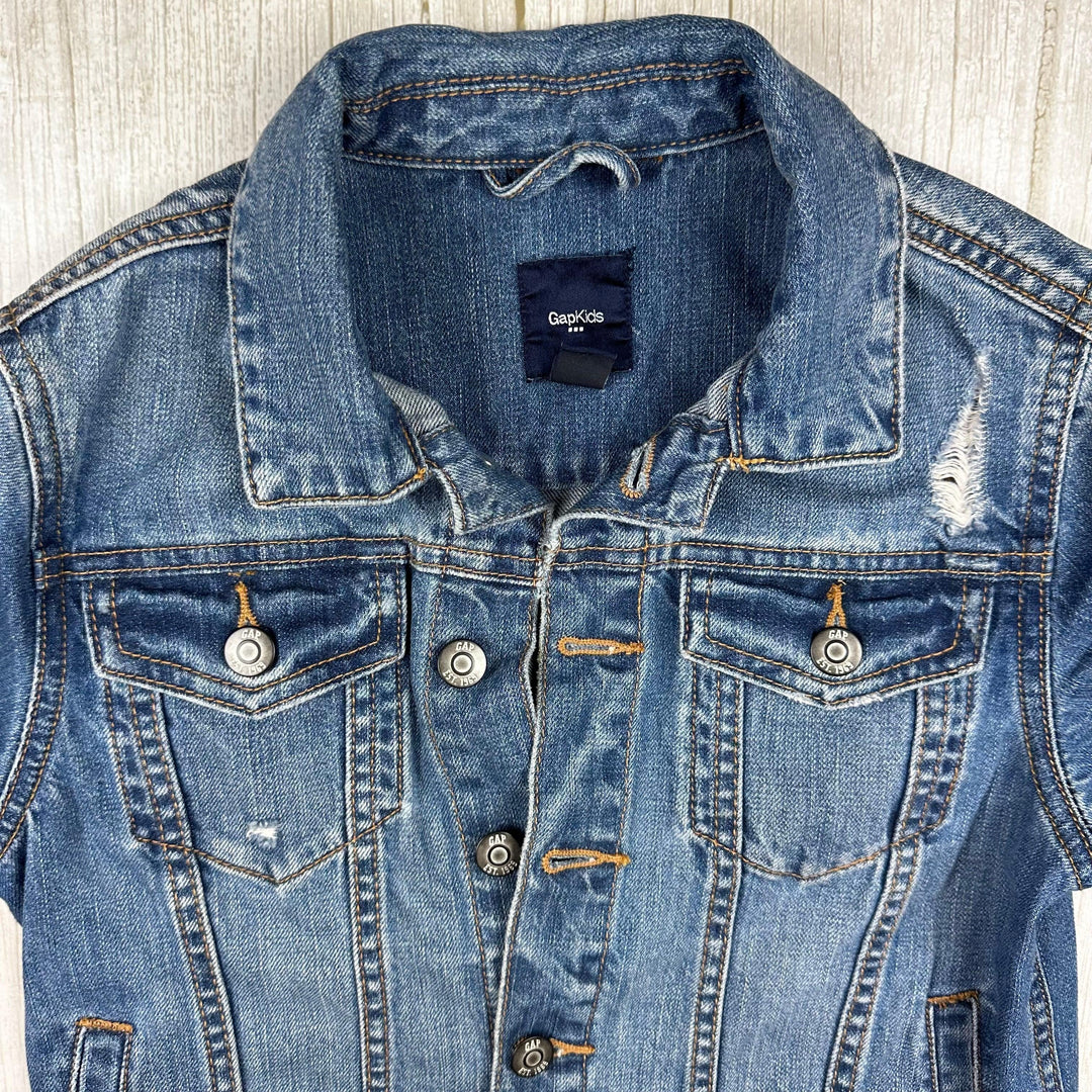 GAP Kids Classic Distressed Denim Jacket  - Size 8Y