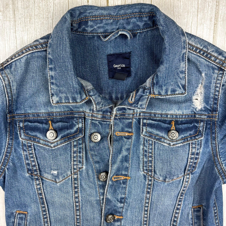 GAP Kids Classic Distressed Denim Jacket  - Size 8Y