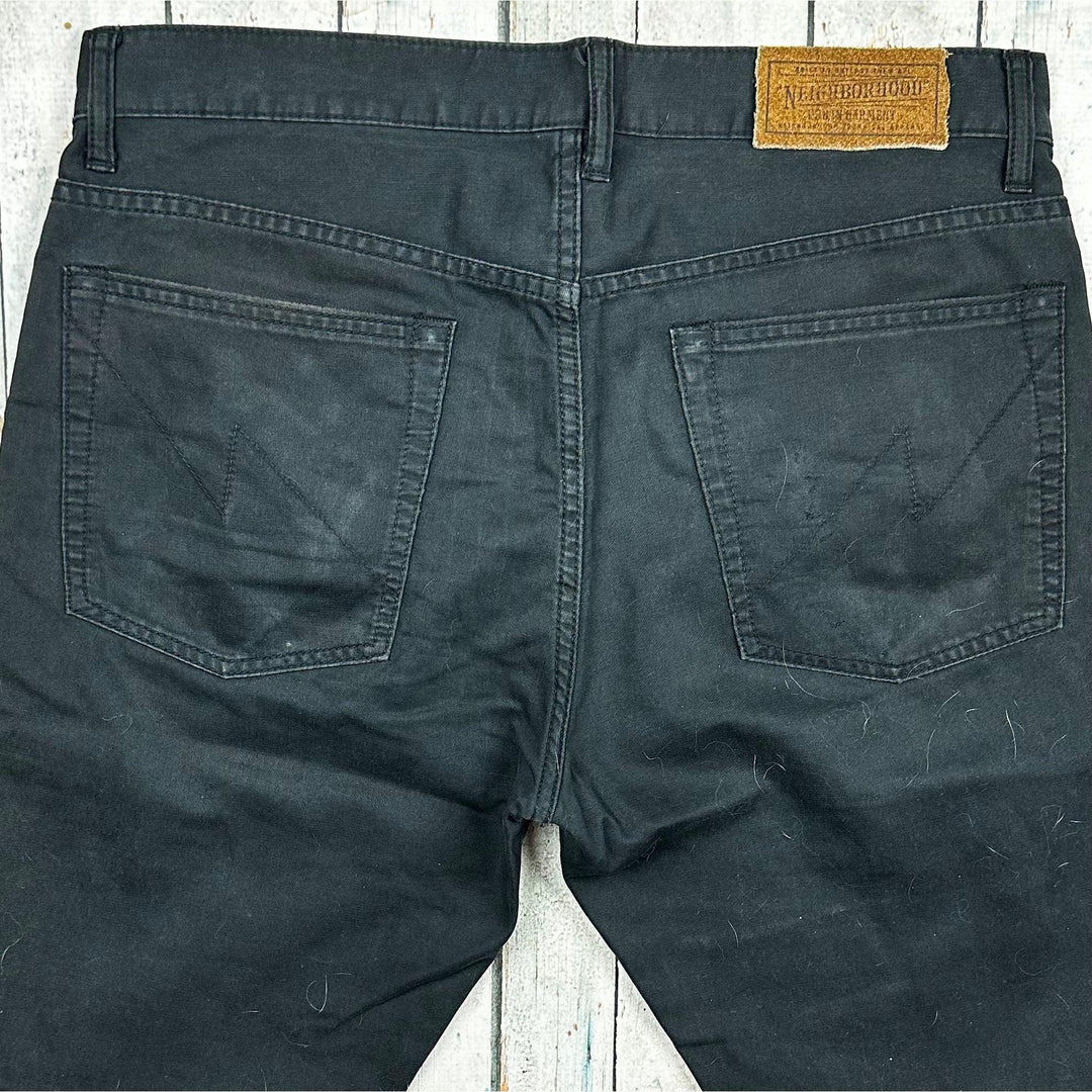 Neigborhood Japan Black 'Deep Narrow Pique' Jeans -Size 34 - Jean Pool