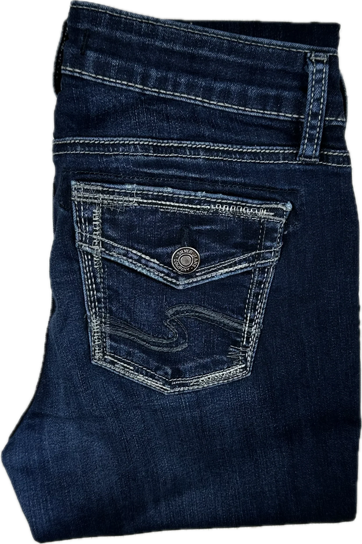 Silver Jeans 'Elyse Skinny' Mid Rise Distress Jeans- Size 26