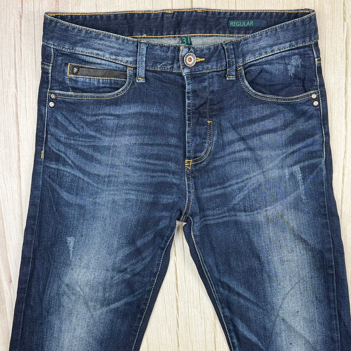 Benetton Mens 'Regular' Straight Fit Jeans- Size 31