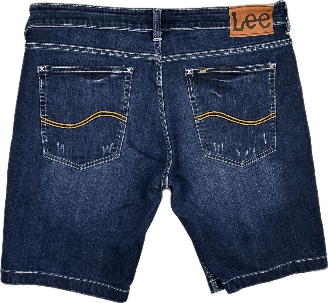 Lee Mens Distressed Stretch Denim Shorts -Size 38