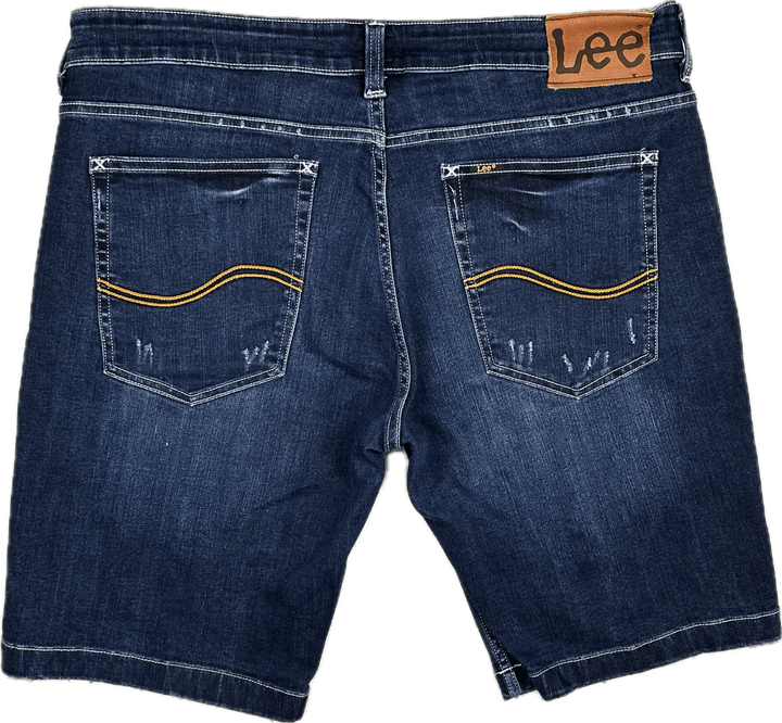 Lee Mens Distressed Stretch Denim Shorts -Size 38