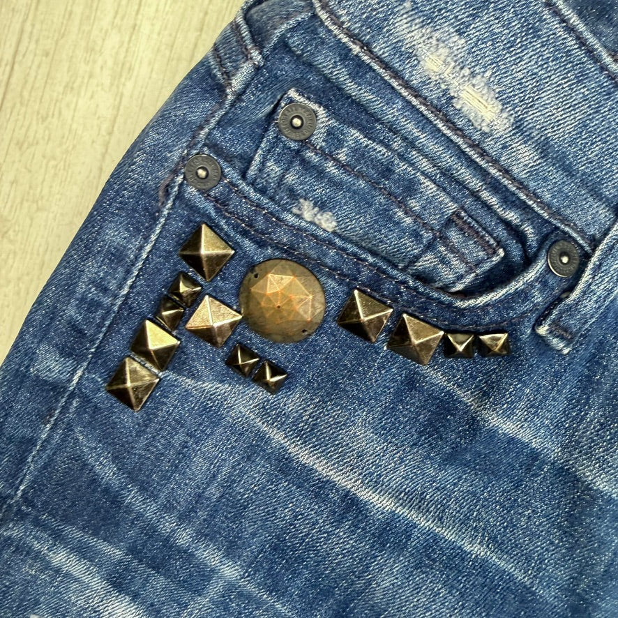 7 for all Mankind 'Josefina' Ladies Studded Boyfriend Jeans Size- 26 or 8AU