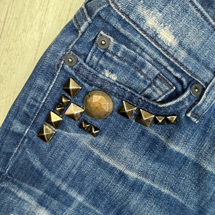 7 for all Mankind 'Josefina' Ladies Studded Boyfriend Jeans Size- 26 or 8AU