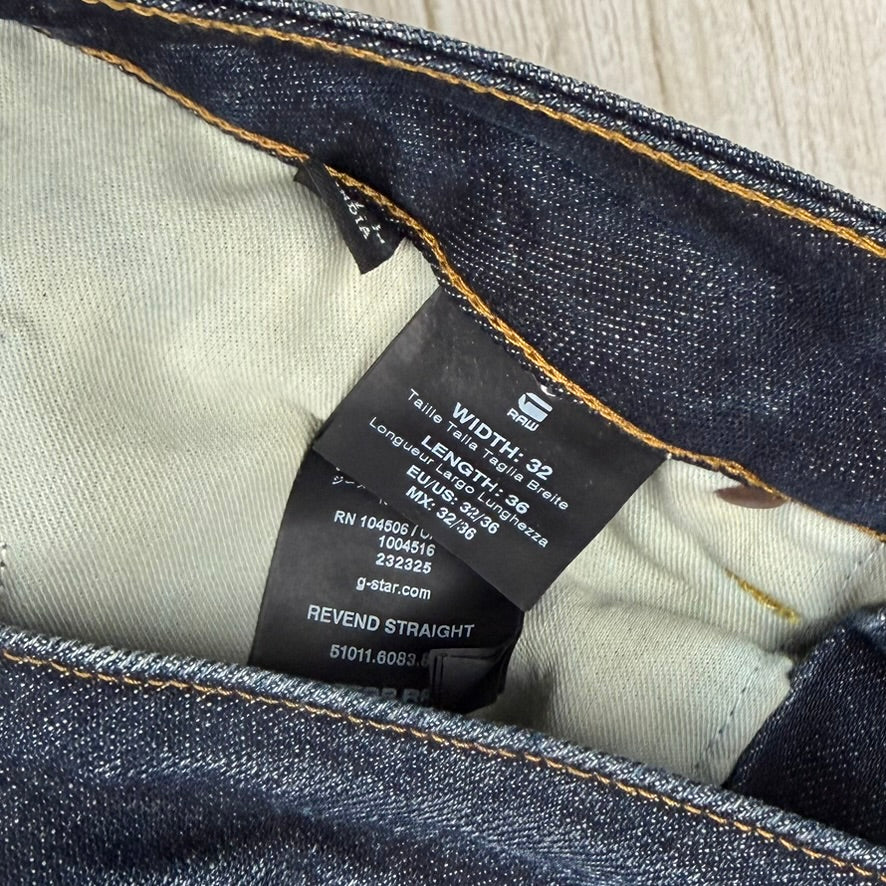 G Star 'Revend Straight' Denim Jeans -Size 32