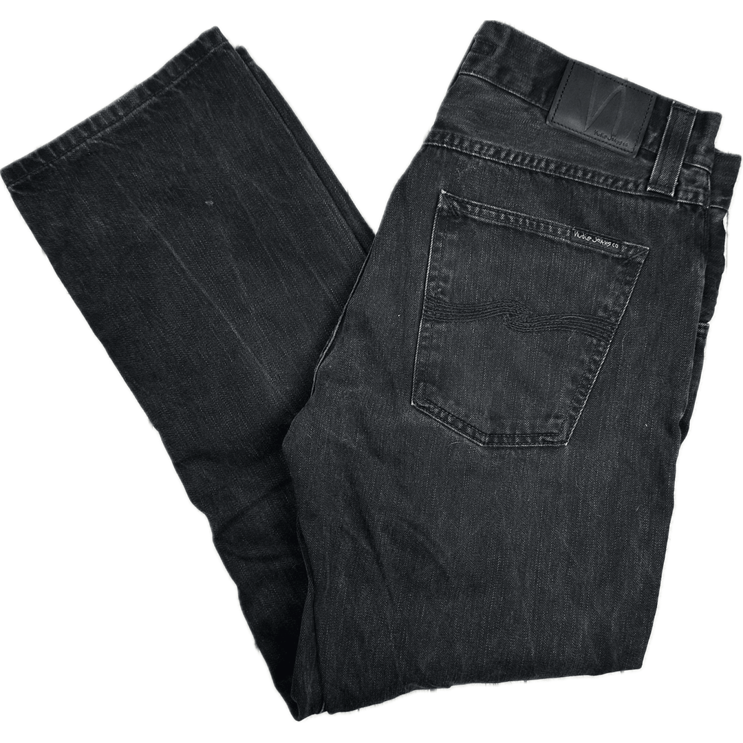 Nudie Jeans Co. 'Steady Eddie' Org. Dry Black Jeans - Size 33S - Jean Pool