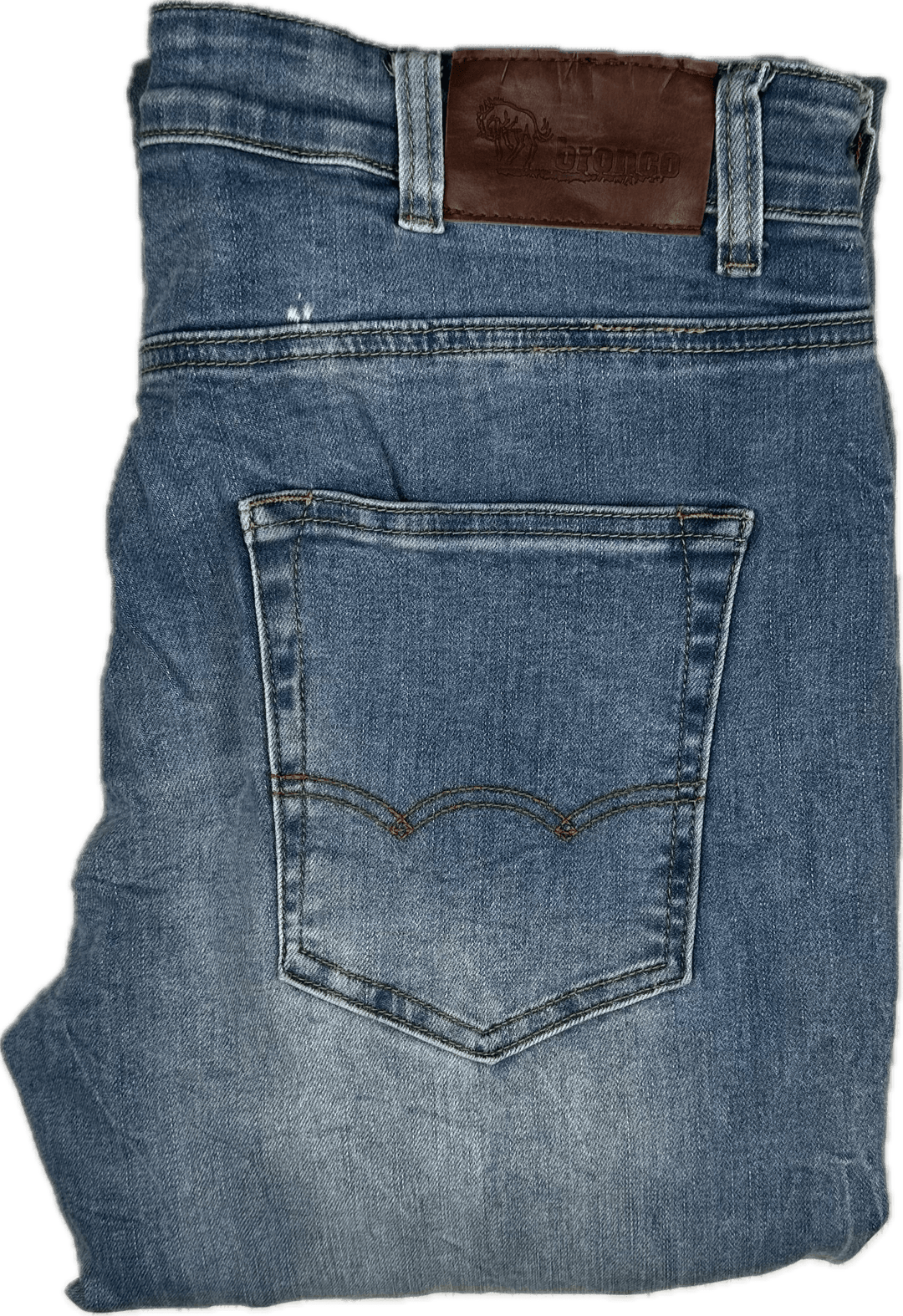 Bronco Australia Mens Slim Straight Jeans- Size 34/38 - Jean Pool