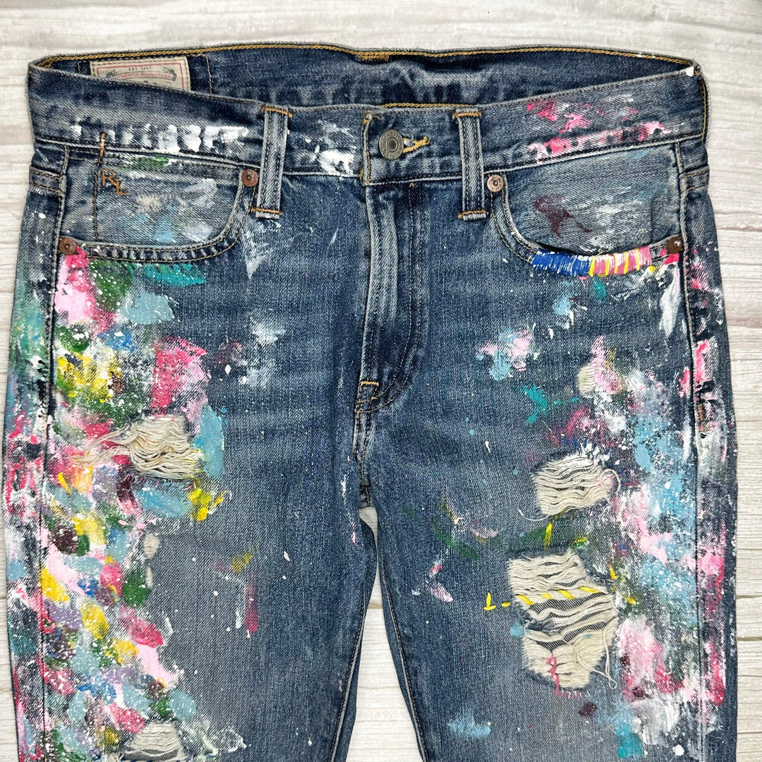 Ralph Lauren 'Astor' Slim Boyfriend Paint Splatter Jeans Size 26