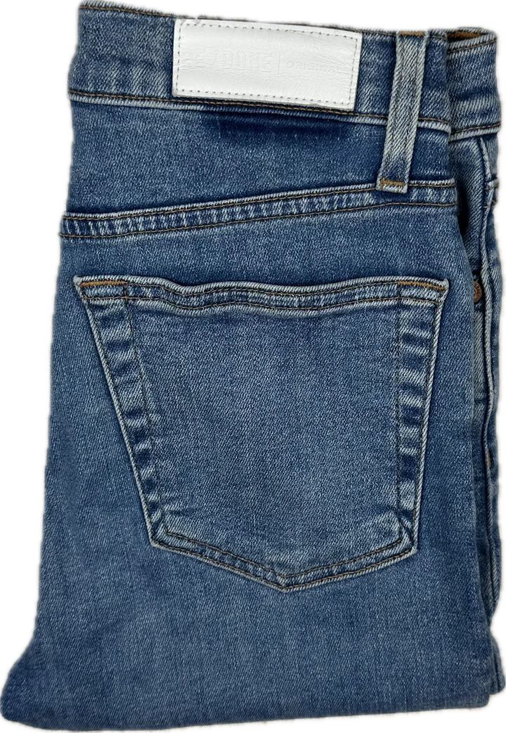 RE/DONE High Rise Ankle Crop Stretch Jeans -Size 26
