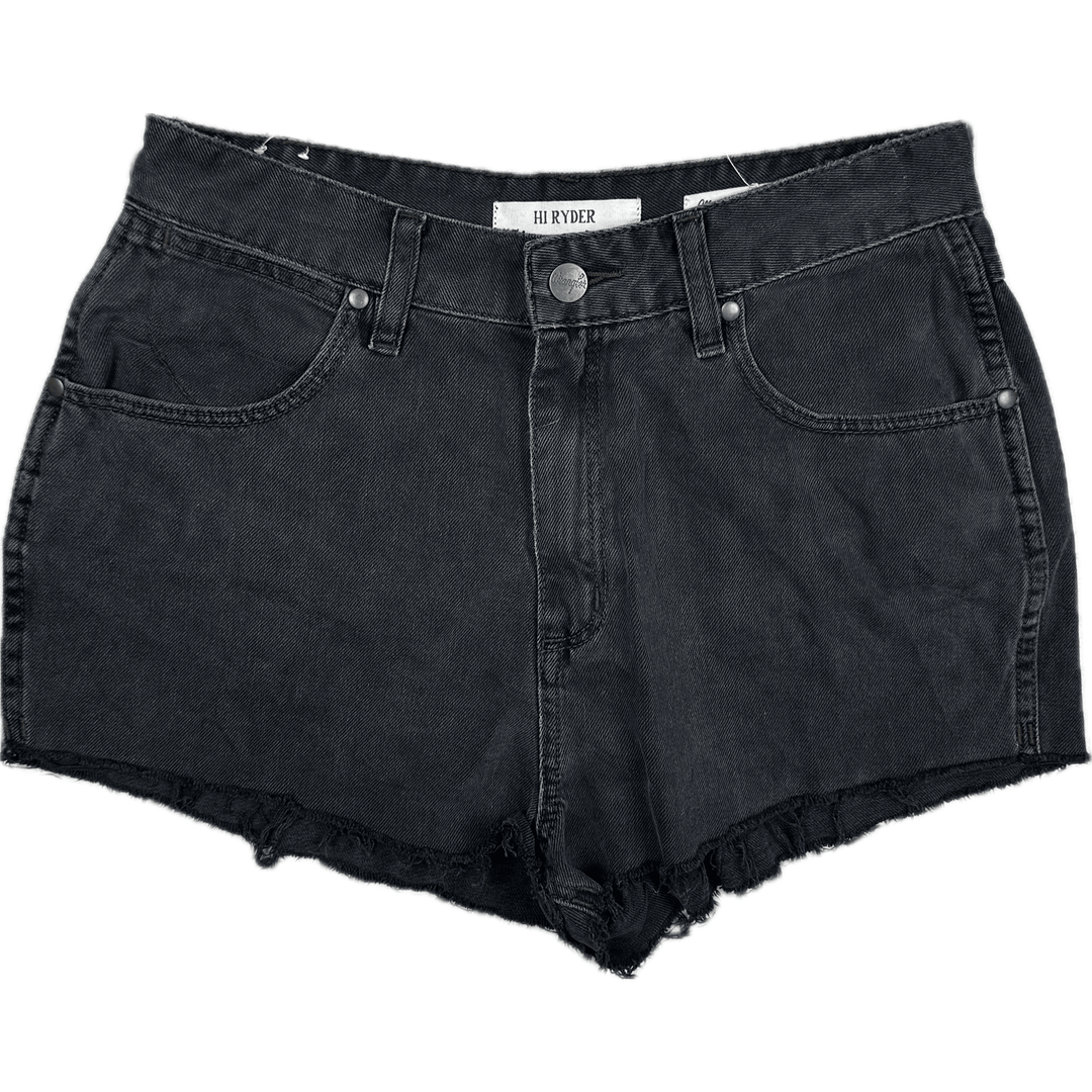 Wrangler 'Hi Ryder' Black Ladies Denim Shorts - Size 10 - Jean Pool