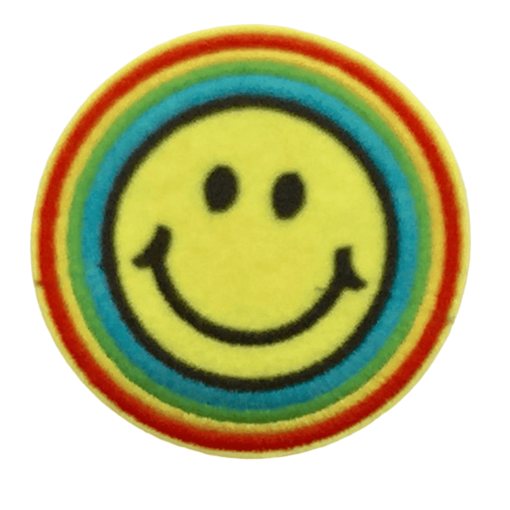 Happy Rainbow Emoji- Embroidered Cloth Patch