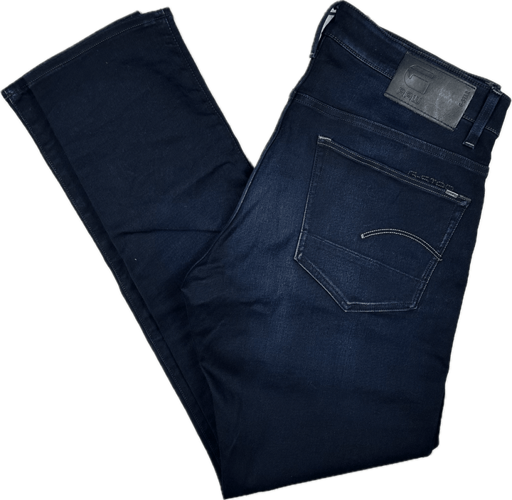 G Star '3301 Tapered' Dark Wash Mens Jeans -Size 36/34