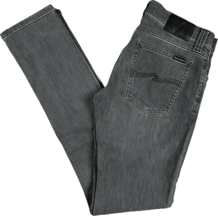 Nudie Jeans Co 'Tight Long John' Worn Grey Wash Jeans - Size 28/32 - Jean Pool