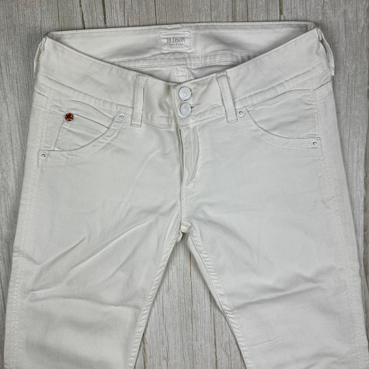 Hudson USA  White Bootflare Flap Pocket Jeans - Size 27