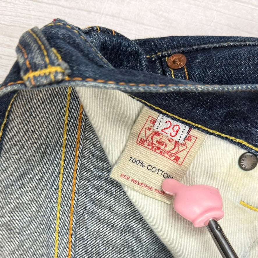 Evisu Japan Ladies Logo Pocket Lo Rise Bootflare Jeans - Size 29