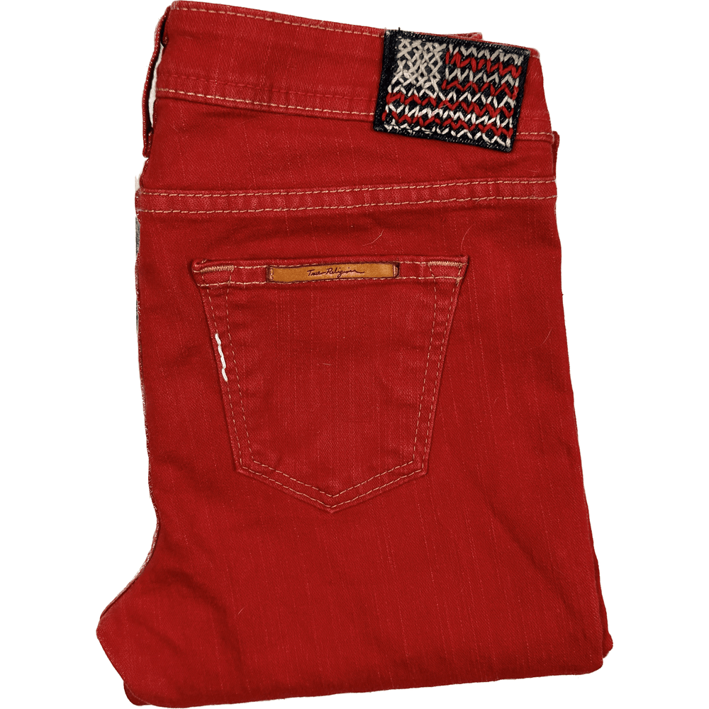 True Religion 'Halle' Red Skinny Jeans- Size 28 - Jean Pool