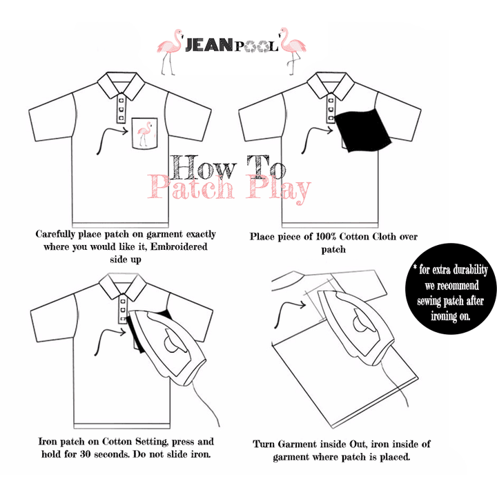 Iron on (+ sew) Jean/Jacket Patch - Embroidered Patch - Small - Jean Pool