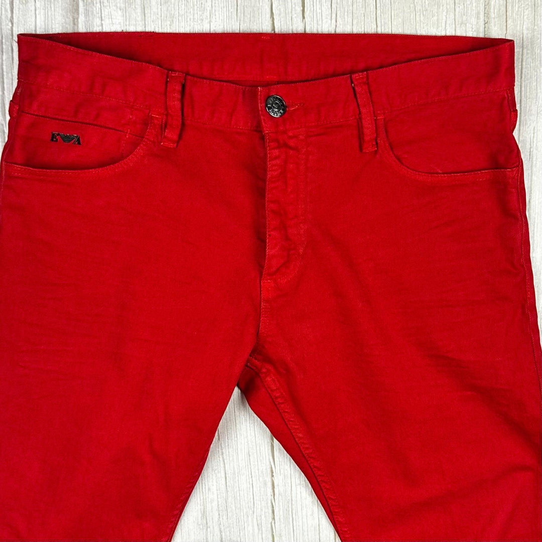 Emporio Armani  'Robert' Super Slim Red Jeans -Size 34