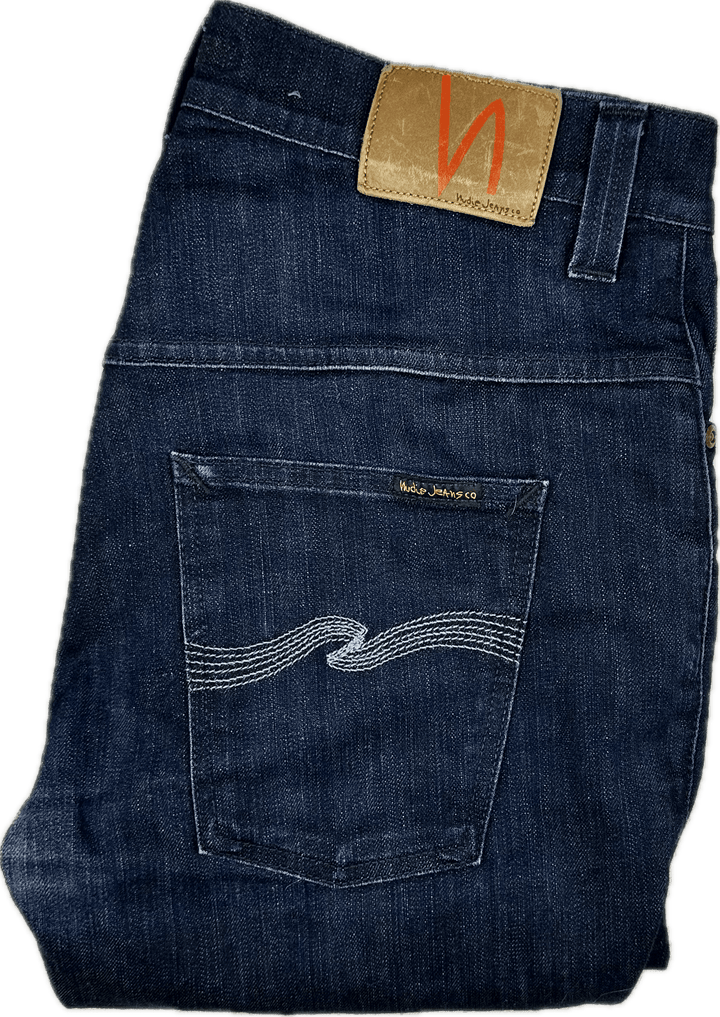 Nudie Jeans Co. 'Tape Ted' Organic Dry Dark Grey Jeans - Size 33/34