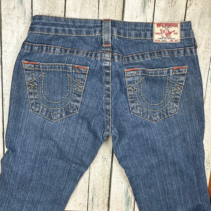 True Religion Low Rise Straight Leg 'Johnny' Jeans- Size 28 - Jean Pool