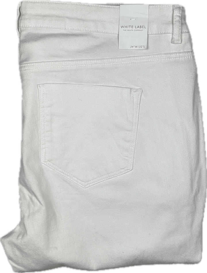 NWT -The White Company UK White 'Symons' Skinny- Size 34