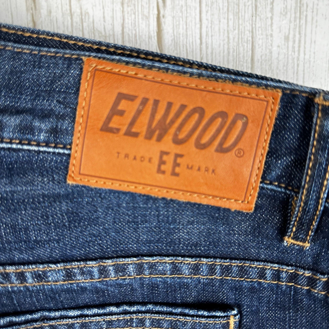 Elwood Mens Slim Straight Button Fly Jeans  -Size 36/34