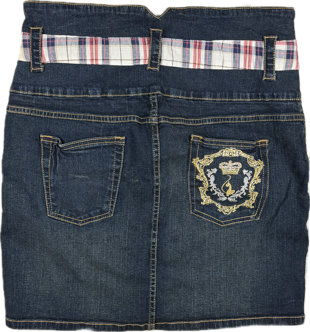 NEW- Baby Phat Y2K Denim Logo Pocket Skirt- US Size 16 or 18/20 AU