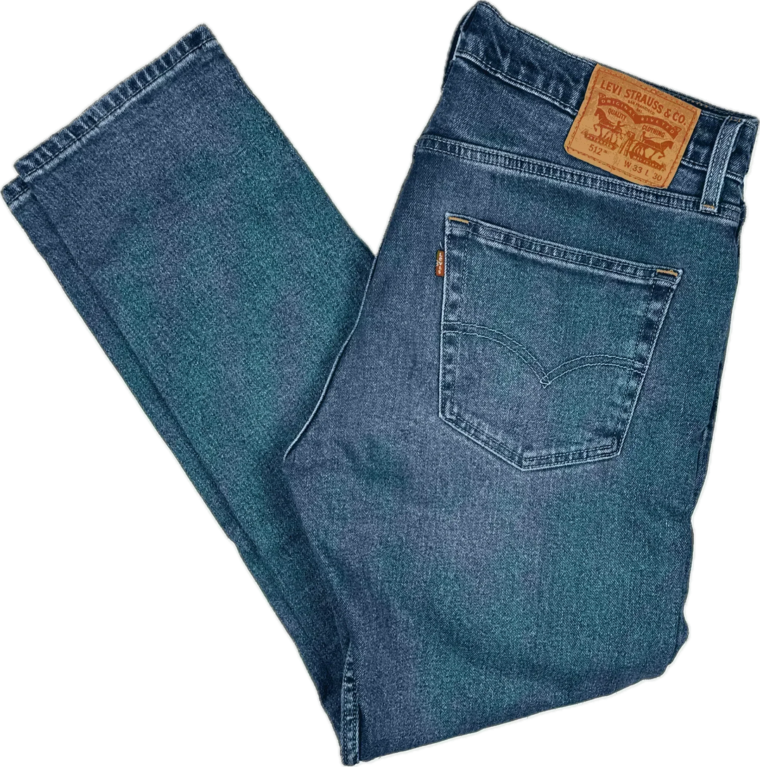 Levis 512 Slim Taper Mens Stretch Denim Jeans Size 33/30 – Jean Pool