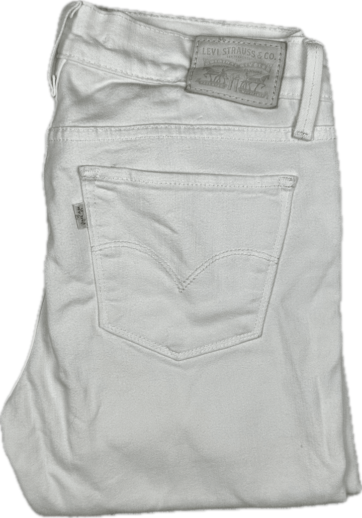 Levis 710 Super Skinny Mid Rise White Jeans - Size 28