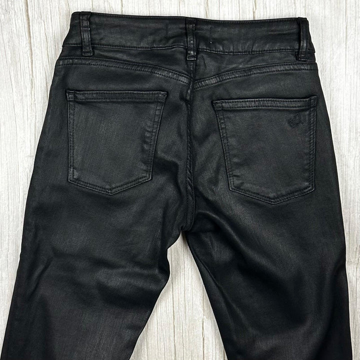 DL1961 'Emma' Black Coated Power Skinny Jeans -Size 24" - Jean Pool