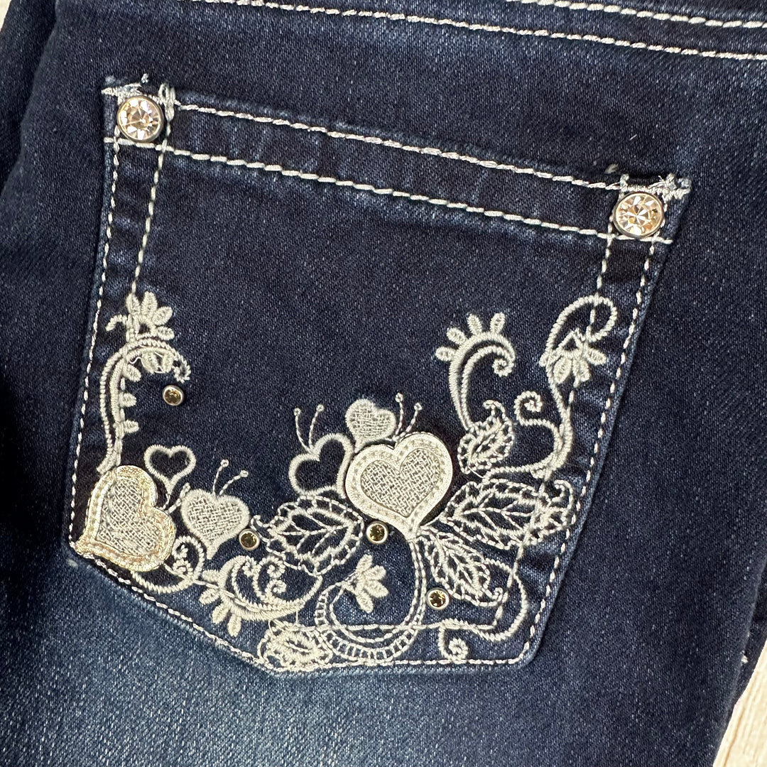 Pure Western Girls Embellished  Bootcut Jeans- Size 10Y