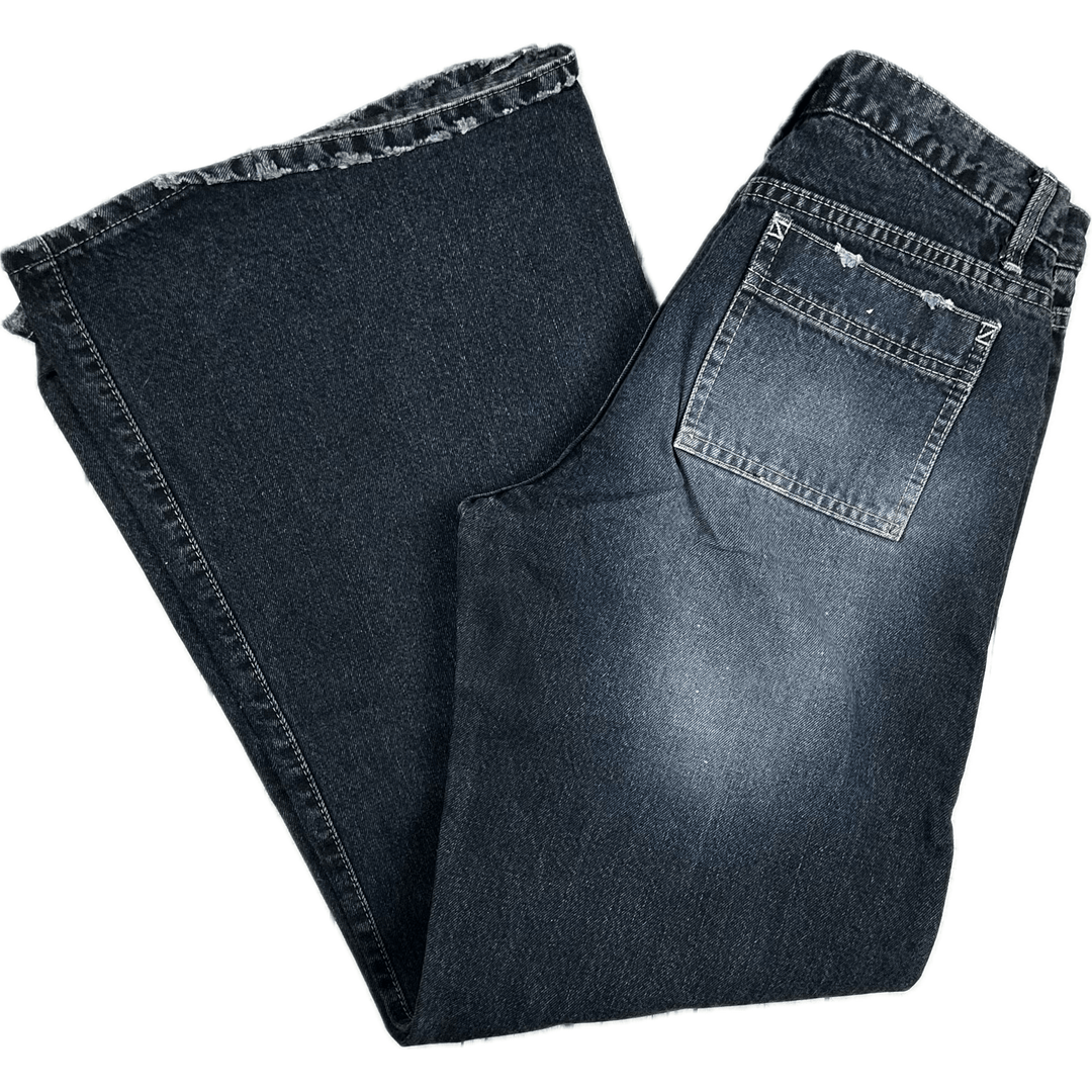 Rip Curl Y2K Distressed Low Rise Wide Flares- Size 11 - Jean Pool