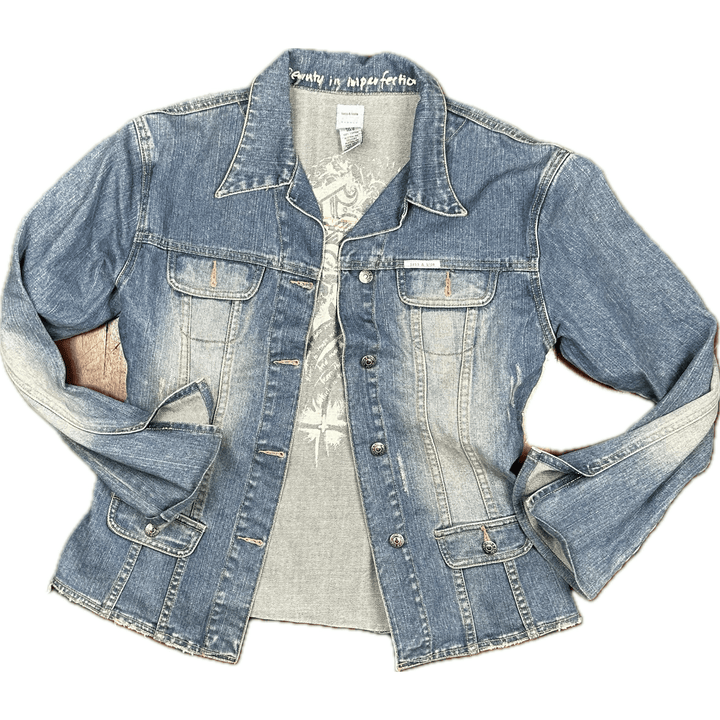 Sass & Bide Y2K Ladies 'Beauty in Imperfection' Denim Jacket - Size 12/14 - Jean Pool