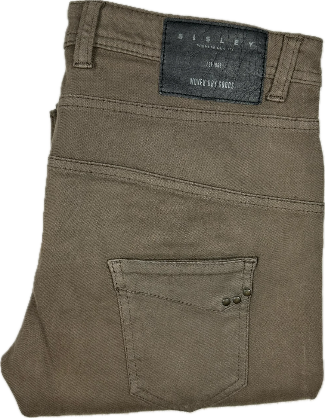 Sisley Khaki Low Slung Boyfriend Jeans -Size 27"