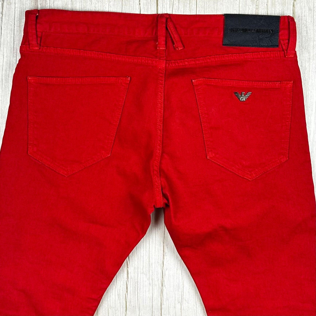 Emporio Armani  'Robert' Super Slim Red Jeans -Size 34