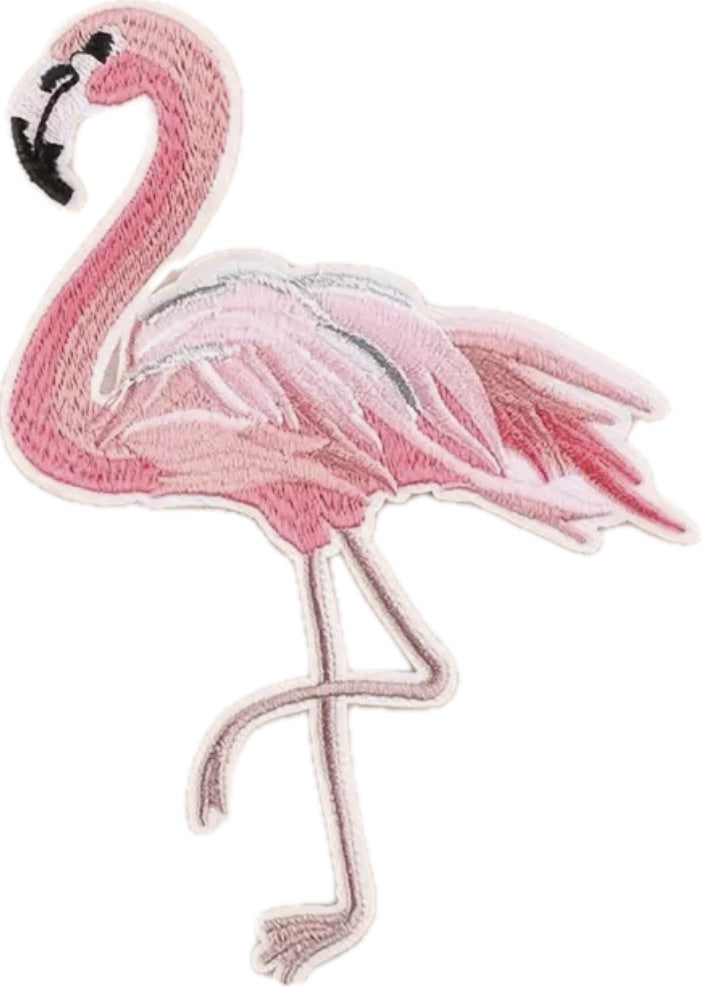 Flamingo XLarge- Embroidered Cloth Patch
