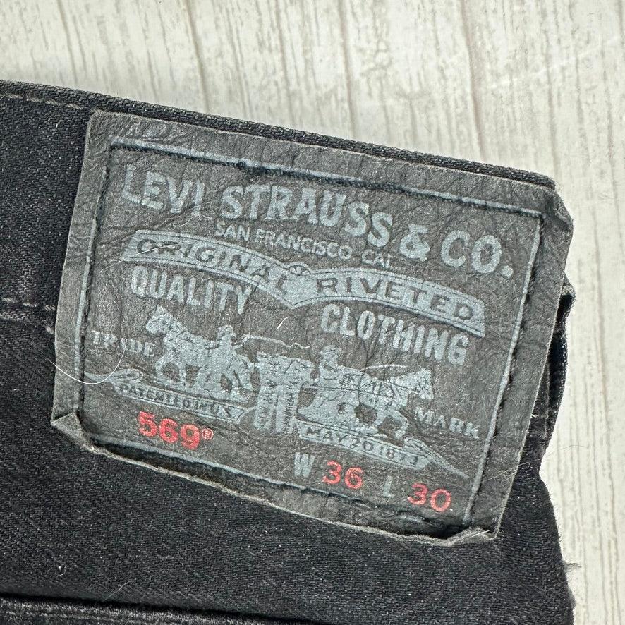 Levis 559 Straight Black Denim Jeans  - Size 36-38