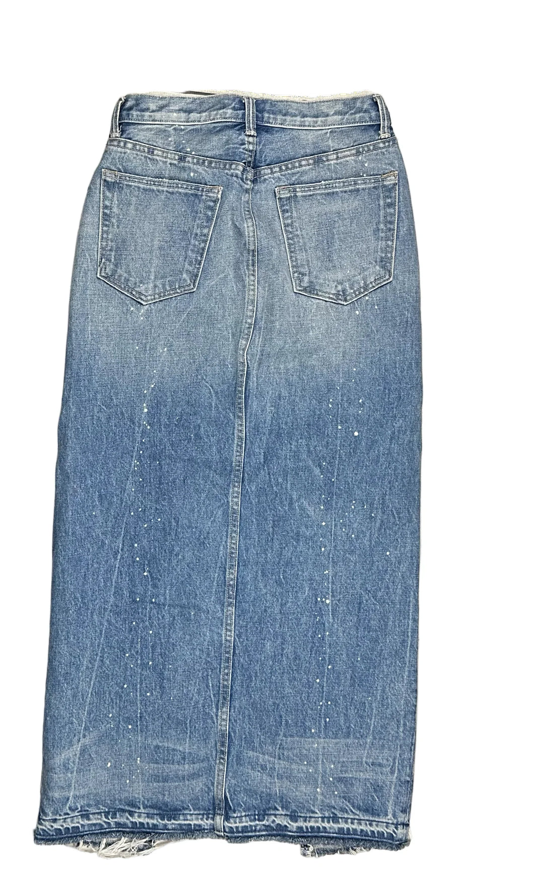 Helmut Lang USA Distressed Crossover Denim Maxi Skirt - Size 26