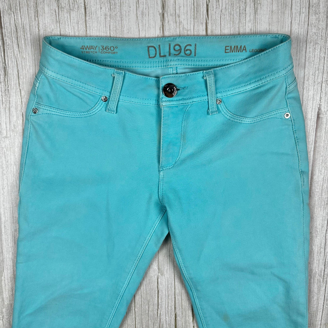 DL1961 'Emma' Stretch Aqua Skinny Jeans -Size 26"