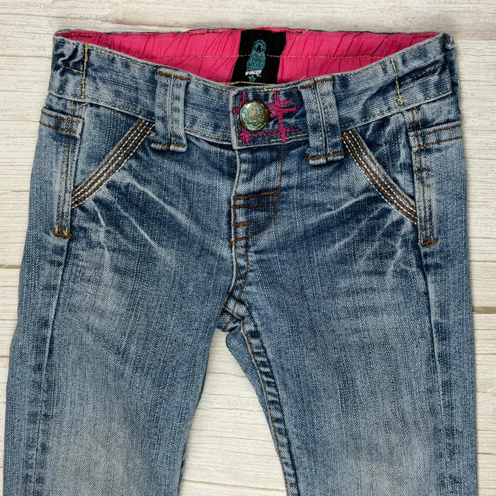 Two Belles Girls Cuffed Patchwork Jeans  - Size 2Y