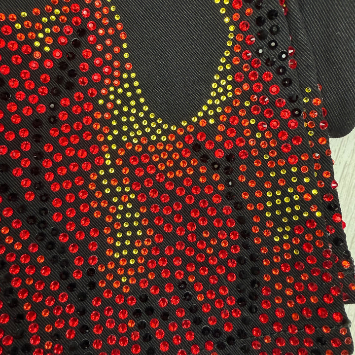 NWT - Alexandre Vauthier Paris Stunning Flame Jewelled Jeans - Size 26