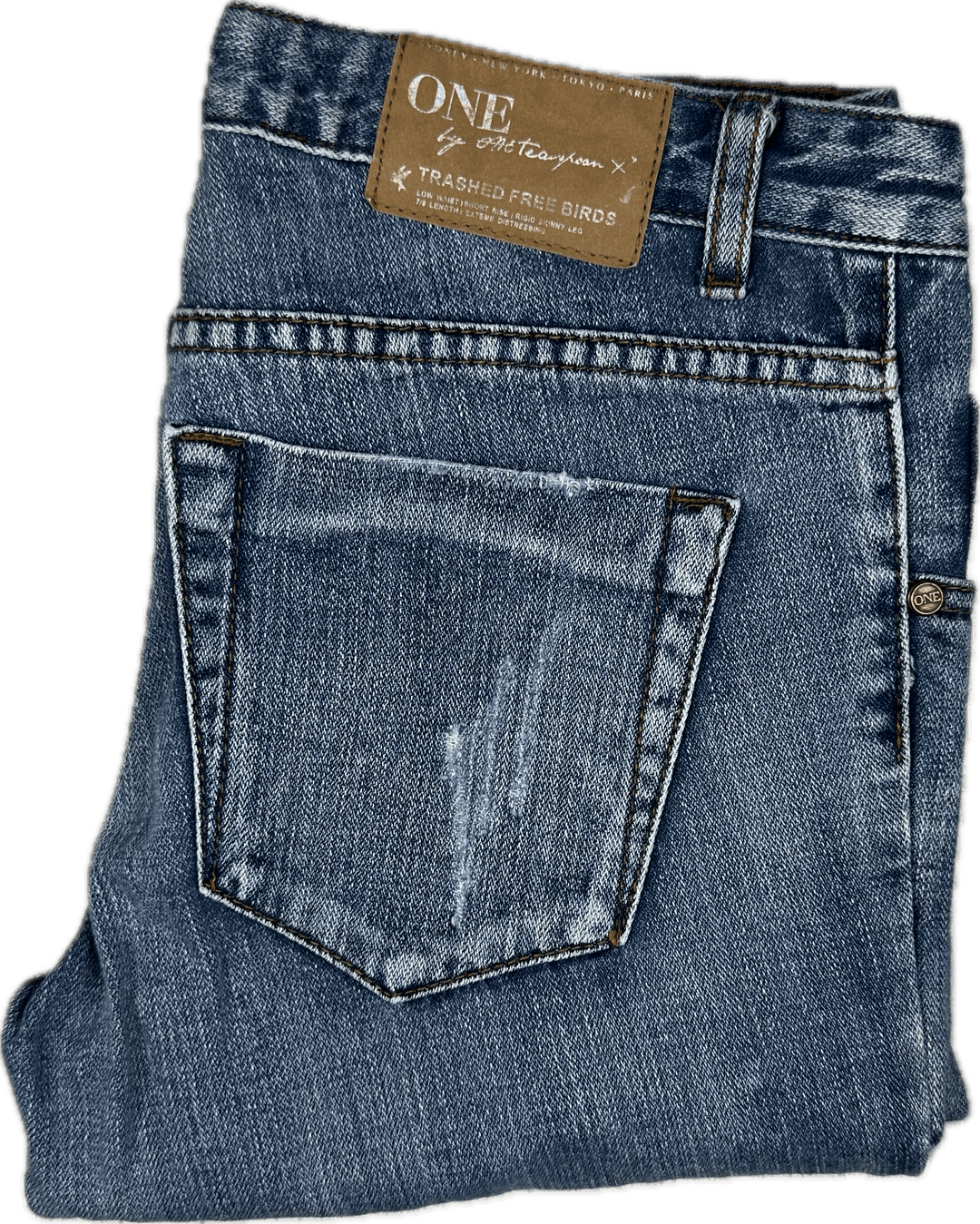 One Teaspoon "Trashed Free Birds" Low Waist Jeans  - Size 27"