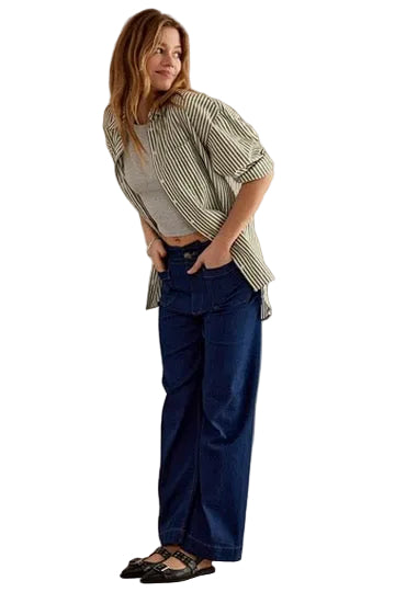 NEW- Meave USA Womens Wide Leg Flare Jeans - Size 34 XTall