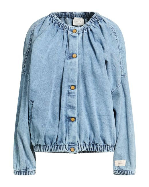 NEW - Alysi Italian Oversized Denim Bomber Jacket - Size M