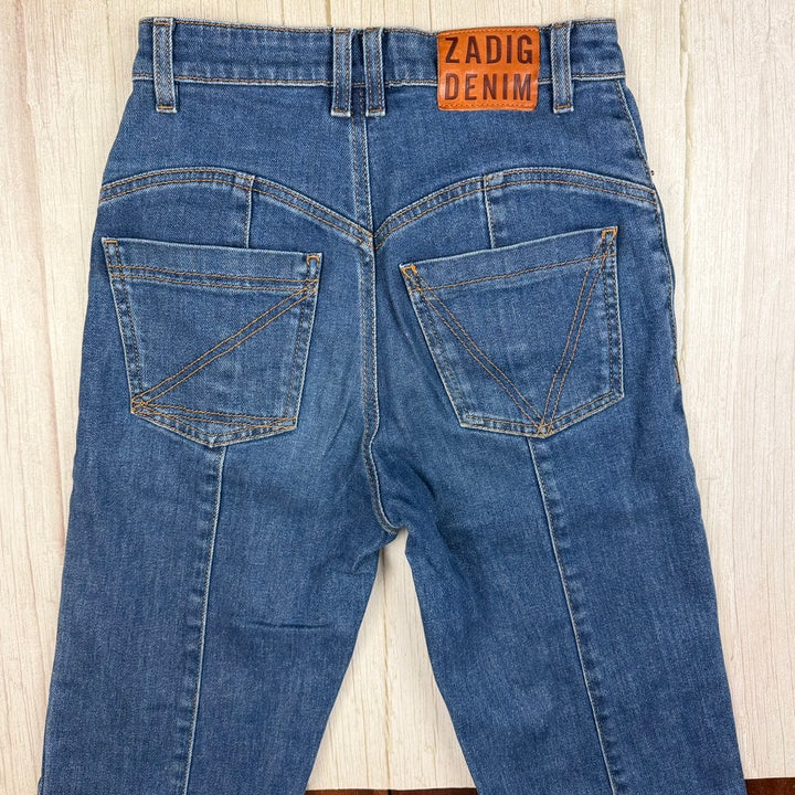 Zadig & Voltaire Paris High Slim Exposed Button 'Eyes' Jeans- Size 24