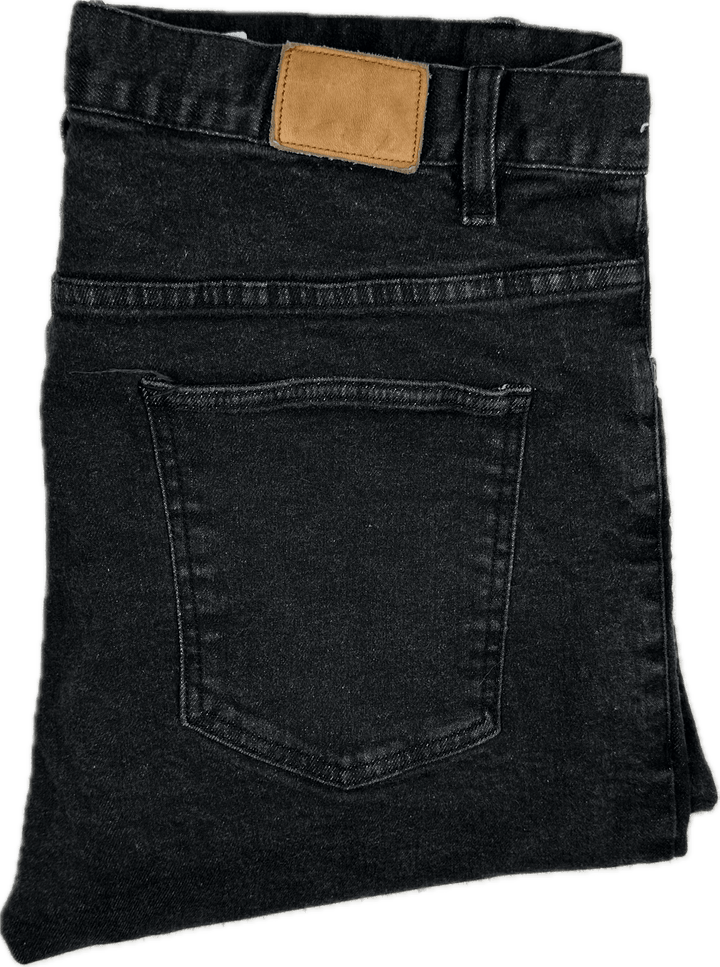 Flannel Mens Selvedge Black Jeans -Size 36