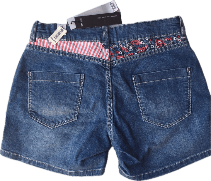 French label IKKS Ladies Denim Patch Shorts - Jean Pool